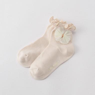 チュールリボンフリルクルーソックス