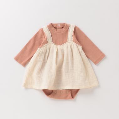 キャミドッキングテレコロンパース