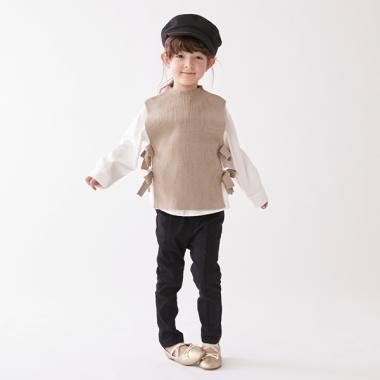 裏起毛 スカラップポケットパンツ