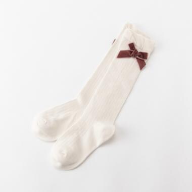 ベロアリボンリブハイソックス