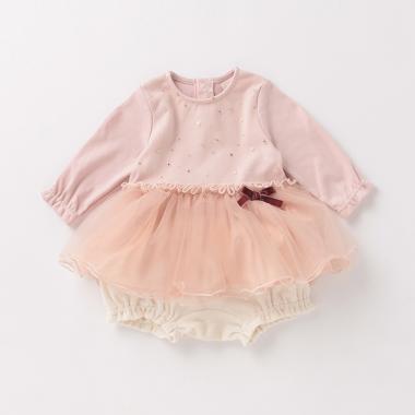 抗菌防臭 星チュールロンパース×ベロアブルマセット