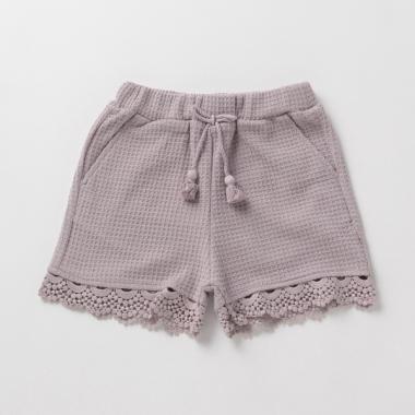 裾レースカットショートパンツ