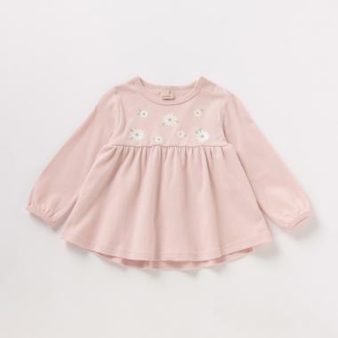 花プリント切り替えチュニック