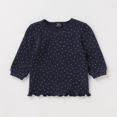 オーガニックコットン 総柄8分袖Tシャツ