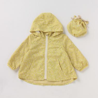 はっ水 収納袋つきポケッタブル総柄ウィンドブレーカー