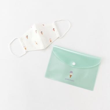 抗菌防臭 ケースつき総柄マスク