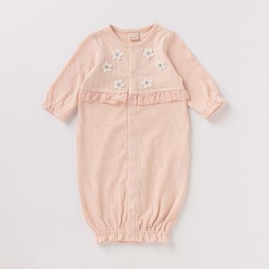 オーガニックコットン お花モチーフ2WAYオール