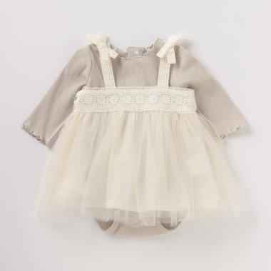 テレコロンパース×チュールワンピースセット