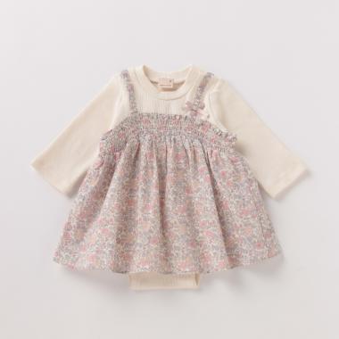 花柄キャミワンピースドッキングロンパース