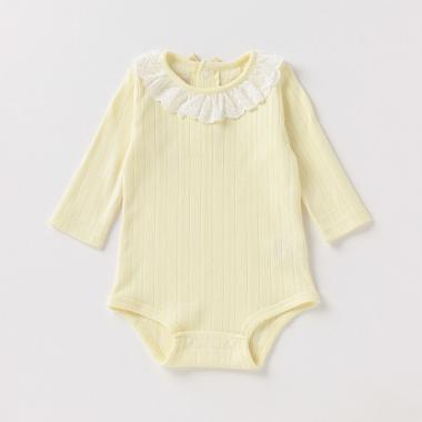 抗菌防臭 レース衿つきロンパース