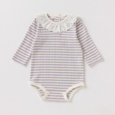 抗菌防臭 レース衿つきロンパース