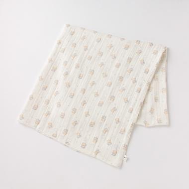 オーガニックコットン アニマル総柄ガーゼおくるみ