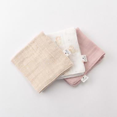 オーガニックコットン ガーゼハンカチ3枚セット