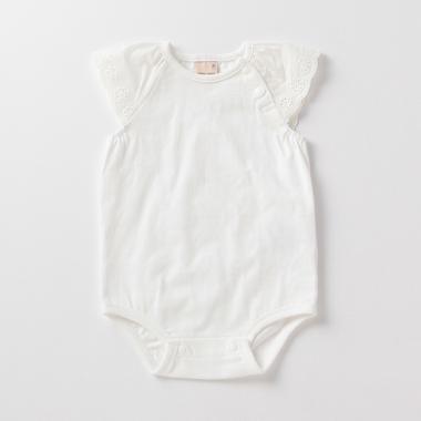 袖レースロンパース