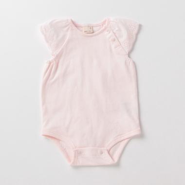 袖レースロンパース