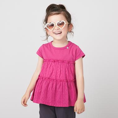 【リンク／接触冷感】切替ティアードTシャツ