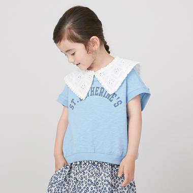 【接触冷感】つけ衿ロゴTシャツ