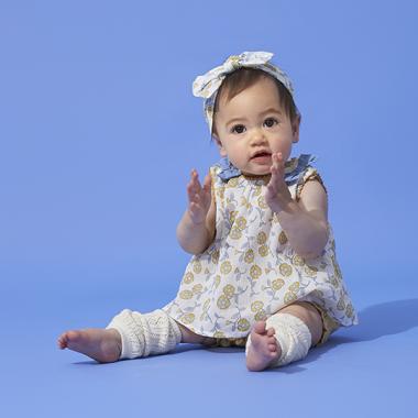 花柄チュニックドッキングロンパース