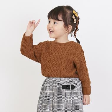 【ウォッシャブル】ケーブルニットセーター