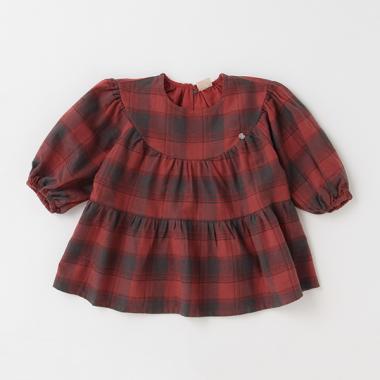 【リンク】チェックティアードブラウス(キッズサイズ)