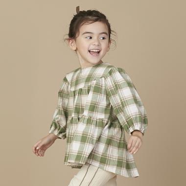 【リンク】チェックティアードブラウス(キッズサイズ)
