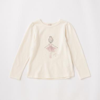 バレリーナモチーフ長袖Tシャツ
