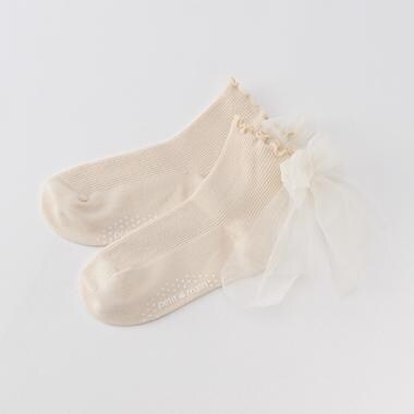 チュールリボンクルーソックス
