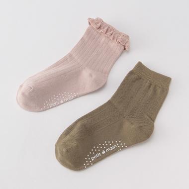 レース／フロート2Pクルーソックス