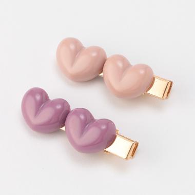 ハートヘアクリップ2P