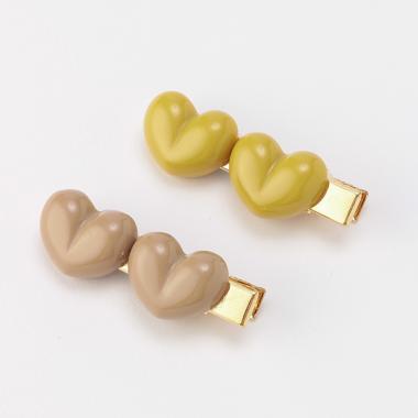 ハートヘアクリップ2P