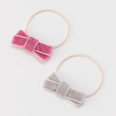 ベロアリボンヘアゴム2P