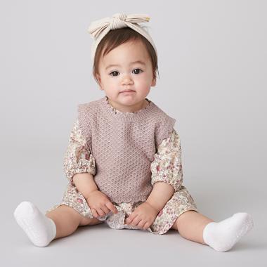 ベストつきワンピースロンパース