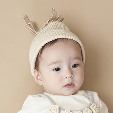 BABYトップリボンニット帽