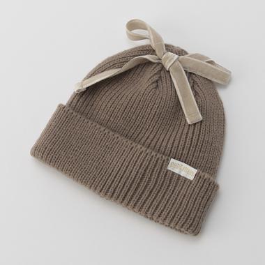 BABYトップリボンニット帽