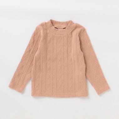 【シアバター】ジャガードハイネック長袖Tシャツ