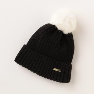 ファーぽんぽんニット帽