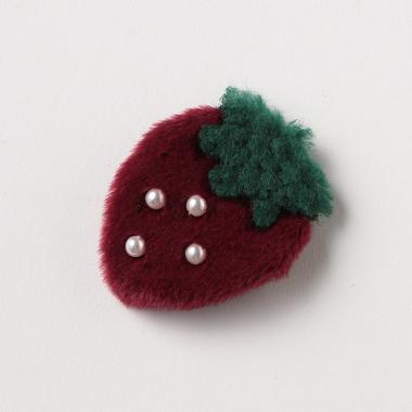 もこもこいちごヘアクリップ