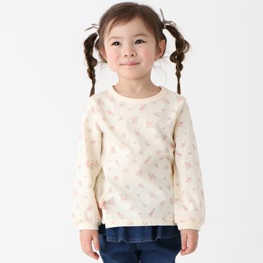 【オーガビッツ】花柄プリント長袖T