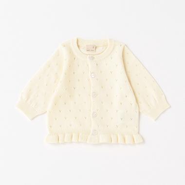 【弱酸性】透かし編みニットカーデ