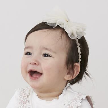 チュールリボンヘアバンド