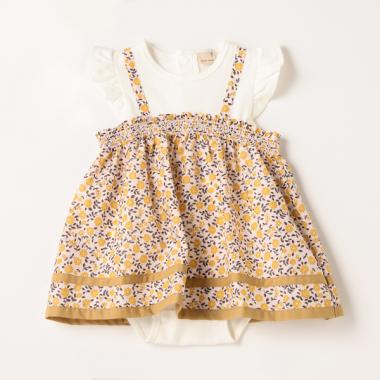 【弱酸性】花柄キャミドッキングロンパース