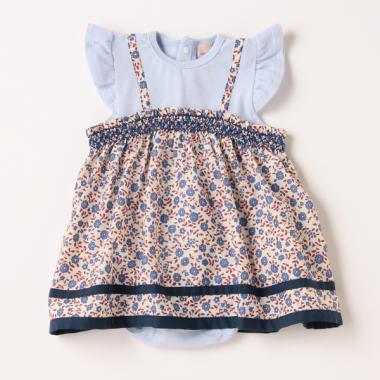 【弱酸性】花柄キャミドッキングロンパース