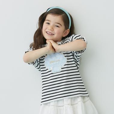 【リンク/吸水速乾】シェルモチーフパフT