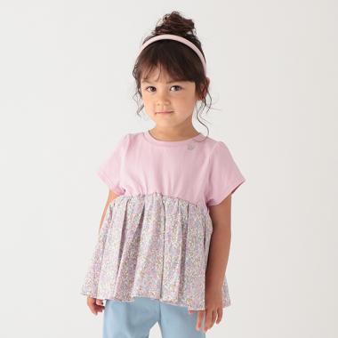 【リンク】小花柄カットチュニック(キッズサイズ)