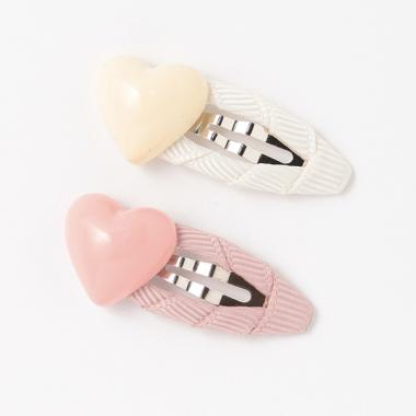 ハートヘアクリップ2P