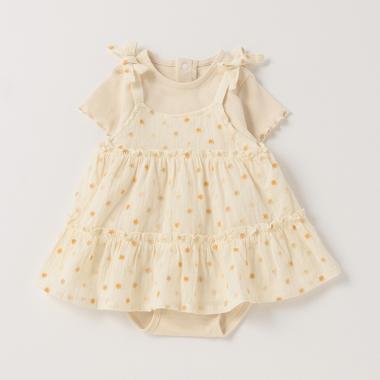 お花刺しゅうワンピセット