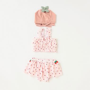 キャップつきフルーツ柄水着【SWIM】