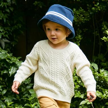 【リンク/ウォッシャブル】ケーブルニット