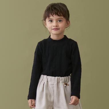 【シアバター】ジャガードハイネックロンT