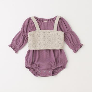ニットビスチェロンパースセット